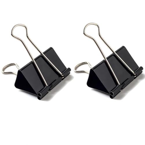 Media nero carta Binder clip morsetti, Coideal 24 Pack 1 1/4 pollici metallo Bulldog clip foto Picture Bag Sealer file clip documento titolare per ufficio casa cucina (32mm)