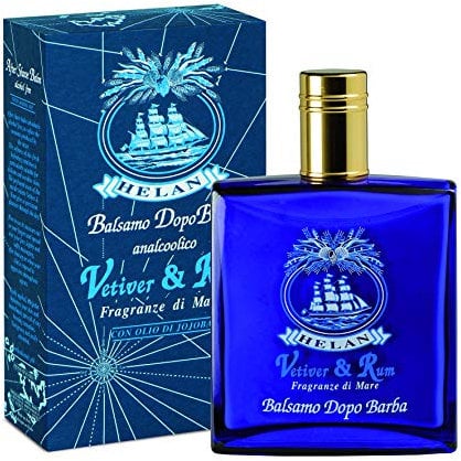 Helan, Vetiver&Rum - Bart Balsam Beruhigendes, After Shave Herren Weichmachendes Aftershave Herren, Gesichtscreme Männer Natürlich Alkoholfrei Gegen Irritationen, Frisch Duftendes Made in Italy, 100ml