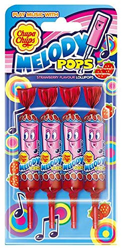 Chupa Chups Melody Pops Lollipops 4X15G, Erdbeere