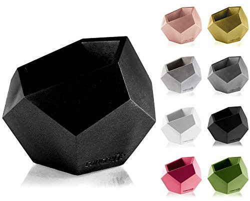 CONCRETTE Pot de Fleurs en Ciment - Carré géométrique - Diamètre : 9 cm - Diamètre : 12 cm - 17 Couleurs