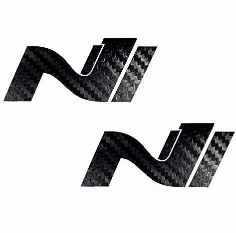 2er Set Folie Schutzfolie für Dekor Logo Vorne und Hinten Emblem Aufkleber Front Heck Selbstklebend Passgenau Auto K054 (Carbon Schwarz)