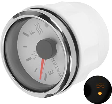 Jauge de réservoir d'eau | Jauges de niveau d'eau 52mm/2in alarme intelligente 9-30V DC pour bateau marin RV 0-190ohm capteur européen(blanc) water level gauge