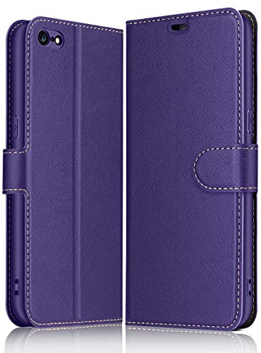 ELESNOW Case for iPhone 6 / 6S, Premium Leather Flip Phone Case Cover with Magnetic Closure Compatible with Apple iPhone 6 / 6S -4.7 inches (Purple)