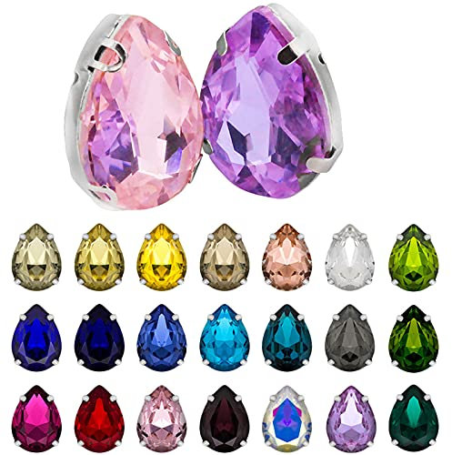 Gwotfy Strasssteine Basteln mit Sockel, 150 Stück Glas Glitzersteine Bunt Strasssteine Kristall Edelstein Basteln Glas Schmucksteine für DIY Crafts Kleidung Schuhe Tasche, Zufällige Farbe