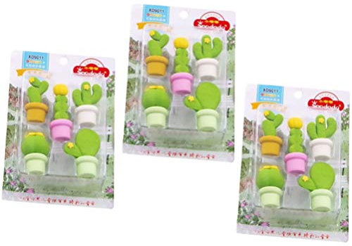 Tomaibaby 15 Stück Kaktus Radiergummis Pflanzen Geformte Radiergummis Bleistift Gummi Radiergummis Briefpapier Belohnt Kinder Kinder Radiergummi Party Gefälligkeiten für