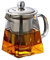 KAV Glass Teapot - Elegant Heat-Resistant Borosilicate 250ml Glass Teapot for one with Stainless Steel Infuser for Loose Leaf Tea - Perfect for Tea, Coffee