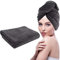 KinHwa Mikrofaser Großes Handtuch für die Haare schnelltrocknend XXL Haarturban super saugfähig und weich für die Lange Haare Kopfhandtuch kein Reißen und Zerren an Haaren 61cm x 112cm 1 Pack Grau