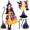 Spooktacular Creations Light Up Witch Costume with Hat for Girls, Kids, Tollders Halloween Dress Up, Role Play