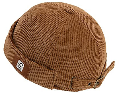 YAMEE Bob Homme Docker Bonnet Casquette Neuf Urban Style Bord Roulé rétro Travailleur Marin Unique Street décontracté Brimless Chapeau (One Size 56-58cm)