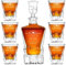 Maverton 950 ml Whiskey Karaffe + 6er Whiskygläser Set mit Gravur - Whisky Dekanter - luxuriöses Design - Kristallglas - für Männer zum Geburtstag - Adler