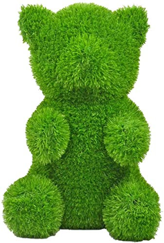 AniPlants Ours frontal - Figurine décorative en gazon artificiel - 65 cm - Résistante aux intempéries et indéformable - Avec ancre de fixation - Idéale comme décoration de jardin et de maison