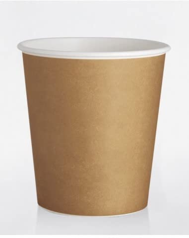 cubex professional 1600 Bicchieri in cartoncino da 75 ML Avana, per Caffè, Acqua, Bevande Calde e Fredde, 100% Riciclabili