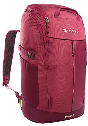 Tatonka Rucksack City Pack 22l - Leichter Daypack aus recycelten Materialien - Mit Laptopfach und 22 Liter Volumen - Fasst mehrere DIN A4 Ordner - PFC-frei - (bordeaux red/dahlia)
