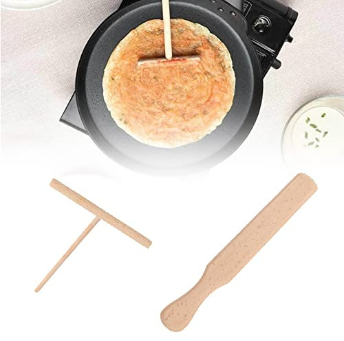 Spatule Crepe,Rateau Crepe,Etaleur Crepe,Spatule Raclette Bois,Spatule Cuisine Bois,Repartiteur Crepe,Crêpe Spreader,Bâton de Crêpe,pour Ustensiles de Cuisine Spatule Outils D'étalement, 2 Pièces
