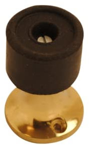Vibe Pedestal Door Stop 50mm on Brass, Door Stopper, Rubber Bumper to Protect Door, Walls, and Skirting for Internal Use