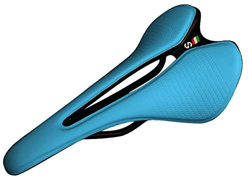 YouLpoet Fahrradsattel Mountainbike Sättel Ergonomie Atmungsaktive Hohle Design Komfortable Fahrradsitz Bogen Stahl Für MTB Rennrad,Blau