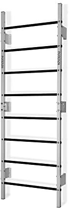 Potenza Sprossenwand mit Klimmzugstange Pull Up Bar Turngeräte Fitness Turnwand Klettergerüst bis 250kg Kletterwand Gym Sportgerät für Erwachsene Heim Turnhalle (Weiß-Schwarz)