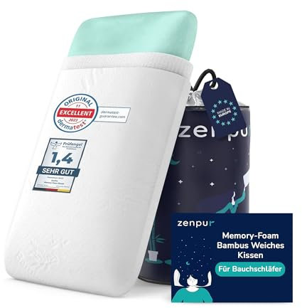 ZenPur Nackenstützkissen Fest 13cm - Memory Foam Kopfkissen für Seitenschläfer - Ergonomisches Schlafkissen 40x60, Oeko-TEX Zertifiziert