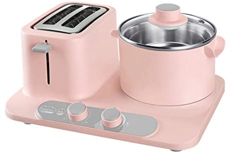 Samnuerly Pain électrique Grille-Pain Four Mini Multicuiseur Sandwich Cuire Oeuf Alimentaire Vapeur Omelette Poêle Petit Déjeuner Machine (Couleur : Rose) (Rose)