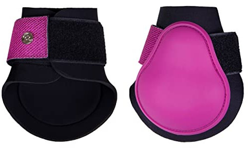 QHP Streichkappen Rio Neoprenfutter Klettverschluss Glitzer (Shetty, Festival Fuchsia)