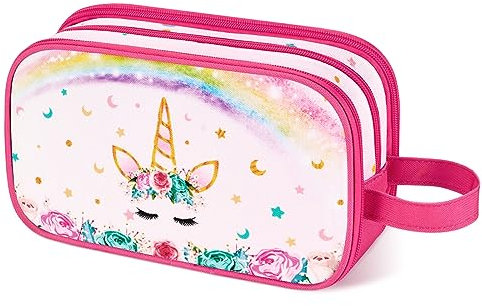 Beauty case – Borsa da viaggio per ragazze e bambini, borsa da viaggio per campeggio, Unicorno a