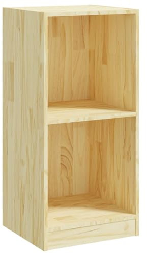 vidaXL Massivholz Kiefer Beistellschrank mit 2 Fächern Standregal Bücherregal Sideboard Wandregal Mehrzweckregal Regal 35,5x33,5x76cm