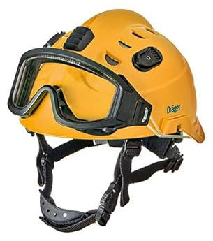 Dräger HPS 3500 Set Basis Verstellbarer Sicherheitshelm mit Schutzbrille gelb für Baustellen, Bergbau, Feuerwehr und Notfalleinsätze