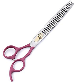 RWRAPS 20,3 cm professionelle Fellschere für Haustiere, Effilierschere für Hunde, grobhaarige Hundepflegeschere mit elastischen Griffen (Farbe: Schere mit Tasche) (Schere mit Tasche)