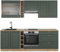 Vicco Küchenzeile Fame-Line, Grün-Gold Landhaus/Goldkraft Eiche, 235 cm, AP Eiche