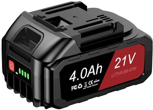 Batería de reserva recargable de 21 V y 4000 mAh, Compatible con desbrozadora inalámbrica, cortadora de césped telescópica, cortadora de césped eléctrica, Universal Compatible con Todas Las máquinas