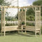 Iiaky Pergola d'angle avec Banc Bois de pin imprégné,Pergola Jardin Exterieur,Tuteur Plante Grimpante Treillis