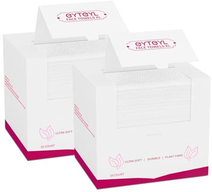 Disposable Face Towels XL100 Count, 25X30cm Face Towelettes Disposable, Facial Towel Compatible with Clean Skin, Makeup Remover Cloth and Facial Wash Dry Wipes (Pearl Pattern)