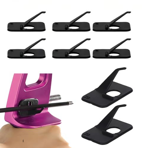 ORGYAML Lot de 8 supports de flèche pour arc recourbé - En plastique - Pour arcs composés - Noir - Recurve - Autocollant - Pour tir de chasse - droit