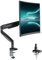 Single Monitor Arm Holds to 28.6 lbs, Ultrawide Monitor Stand for 35 inch Screens, Fully Adjustable Mount with Premium Aluminum&Gas Spring, C-Clamp & Grommet Base, VESA 75x75 or 100x100mm