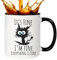 Funny Mugs Its Fine I'm Fine Everything is Fine Coffee Mug Ceramic Cat Mug Novelty Mug Cat Joke Coloured Mug Cat Candle Mug Birthday Work Office Christmas Tea Coffee Mug