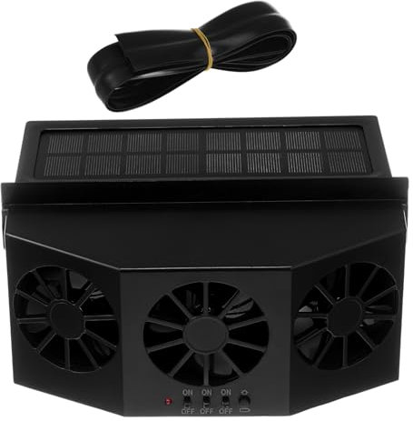 VINTORKY Solar Powered Car Window Fan Dual Head Vehicle Exhaust Vent Portable Car Cooling Fan Car Fans Blow Cold Air Efficient Solar Fan for Car Windows