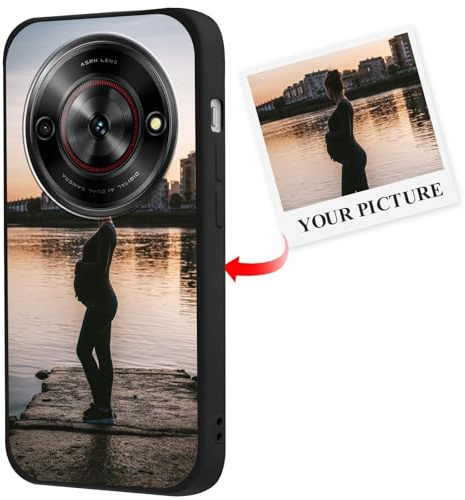 Xylota Cover Personalizzate per ZTE Blade A75 5G 6,6'', Personalizzata con Foto Immagine Disegni Custodia Personalizzabile, Personalizzabili Personalizzato Custodie Case per ZTE Blade A75 5G, Nero
