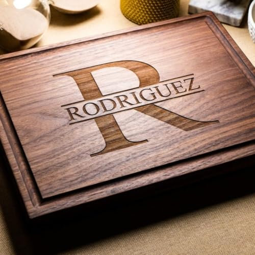 Tabla de cortar personalizada para hombres, mamá, regalo de boda, papá, tabla de cortar personalizada grabada (madera, 26 x 38 cm)