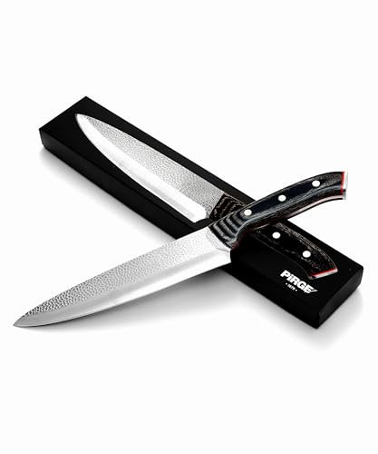 Pirge Geschmiedet Kochmesser 21 cm Chefmesser - Verbundholz Full Tang Küchenmesser - Exzellenter Schärfe Allzweckmesser - 56 HRC Deutscher Edelstahl mit Hohem Kohlenstoff DIN 1.4116