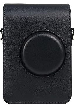 Camera Case for Instax Mini EVO, PU Leather Carrying Case with Shoulder Strap, Drop-Proof Dust-Proof Storage Bag for Mini EVO Instant Camera (Black)