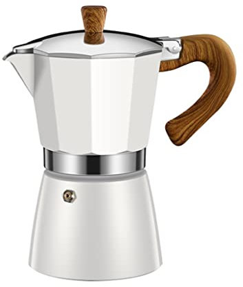 ZLSNOBLE Coffee Extraction Filter Pot, Moka Pot Espresso Machine, Octagonal Electric Brewing Coffee Portable Moka Pot for Gas Or Electric Ceramic Stovetop(300ML)