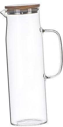 MOLUCKFU 1pieza Jarra De Vidrio De Borosilicato De Tapa De Resistente Altas Temperaturas Para Jugos y Bebidas Frías Fácil De Verter Riesgo De Explosión