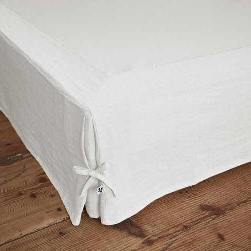 Cache-Sommier 180 x 200 cm – 100% Lin Lavé Soline Blanc