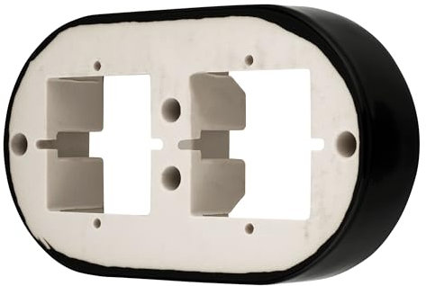 Cadre rétro en porcelaine en saillie 2 prises série PR1 noir