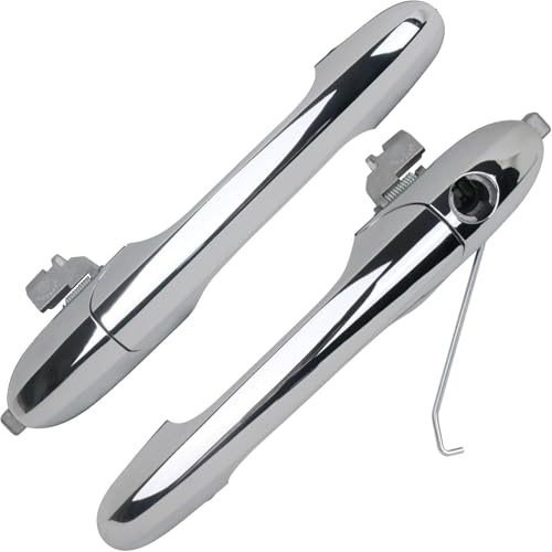 ENNJING Exterior Car Door Handle Chrome Outer Fit Fiat 500 Door Handle, Fiat 500 Accessories 735592026,73545876,735485872,735592012 (Right Driver & Left Passenger Side)