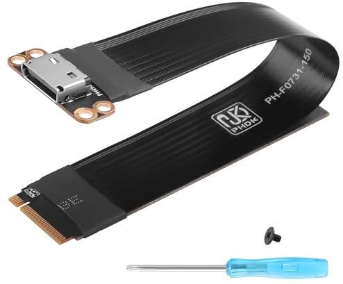 GINTOOYUN PCI-E4.0 M.2 NVME to Oculink SFF-8611/8612 Adapter Cable M.2 M-Key 2280 NGFF to Oculink SFF-8611 SFF-8612 Female Host Cable for Laptops,eGPU,etc(6.89 Inch)