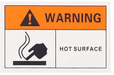 Mikinona Caution Hot Surface Safety Sign Self-adhesive Waterproof Plastic Warning Label for Industrial Equipment Safety Compliance