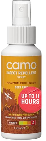 CAMO Maximum Protection Insect Repellent Spray – 30% Citriodiol (PMD) – Long-Lasting Defence Against Mosquitoes, Midges & Biting Insects – DEET-Free, Plant-Based Protection – for Travel & Outdoor Use