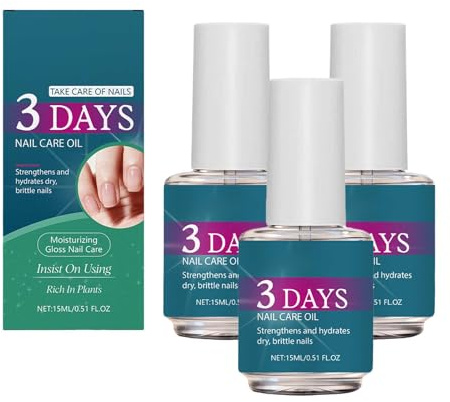 3 Day Nail Care Oil with Keratin, New Nail Hardener Lacquer 2026, Strengthens and Moisturises for Dry, Weak and Brittle Nails, Strengthens and Nourishes Nails