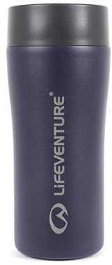 Lifeventure One-Touch Thermal Mug, 360° Push-Click Commuter Lid, 350ml | Leakproof Lid with all-round drinking, keeps hot drinks hot for up to 4 hours & cold drinks cool for up to 10 hours, Purple